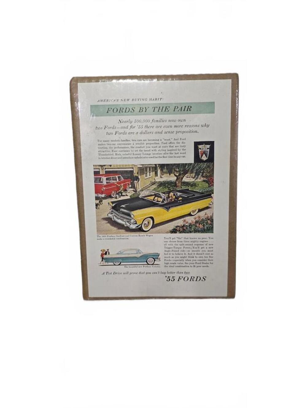 Original 1955 Ford by the Pair Vintage Print Ad - Pristine 10x 7 Digest Size